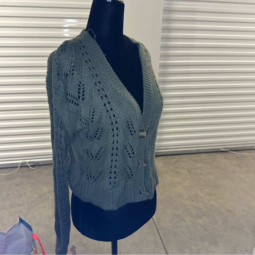 American Eagle Outfitters Olive Knit Cardigan